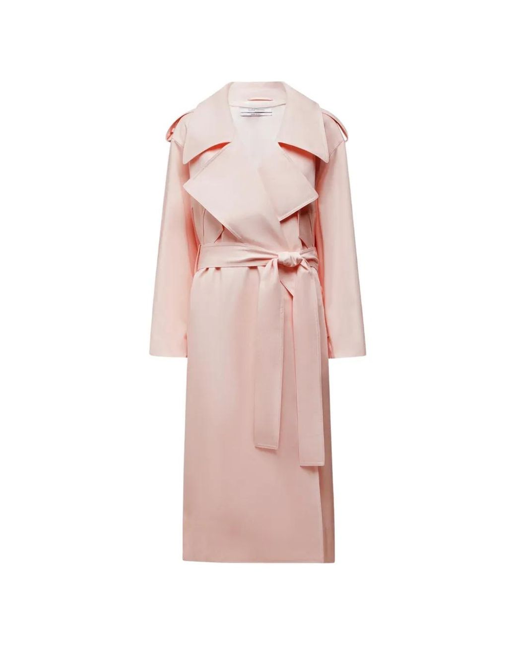 Another Tomorrow Pink Belted Trench Coat
