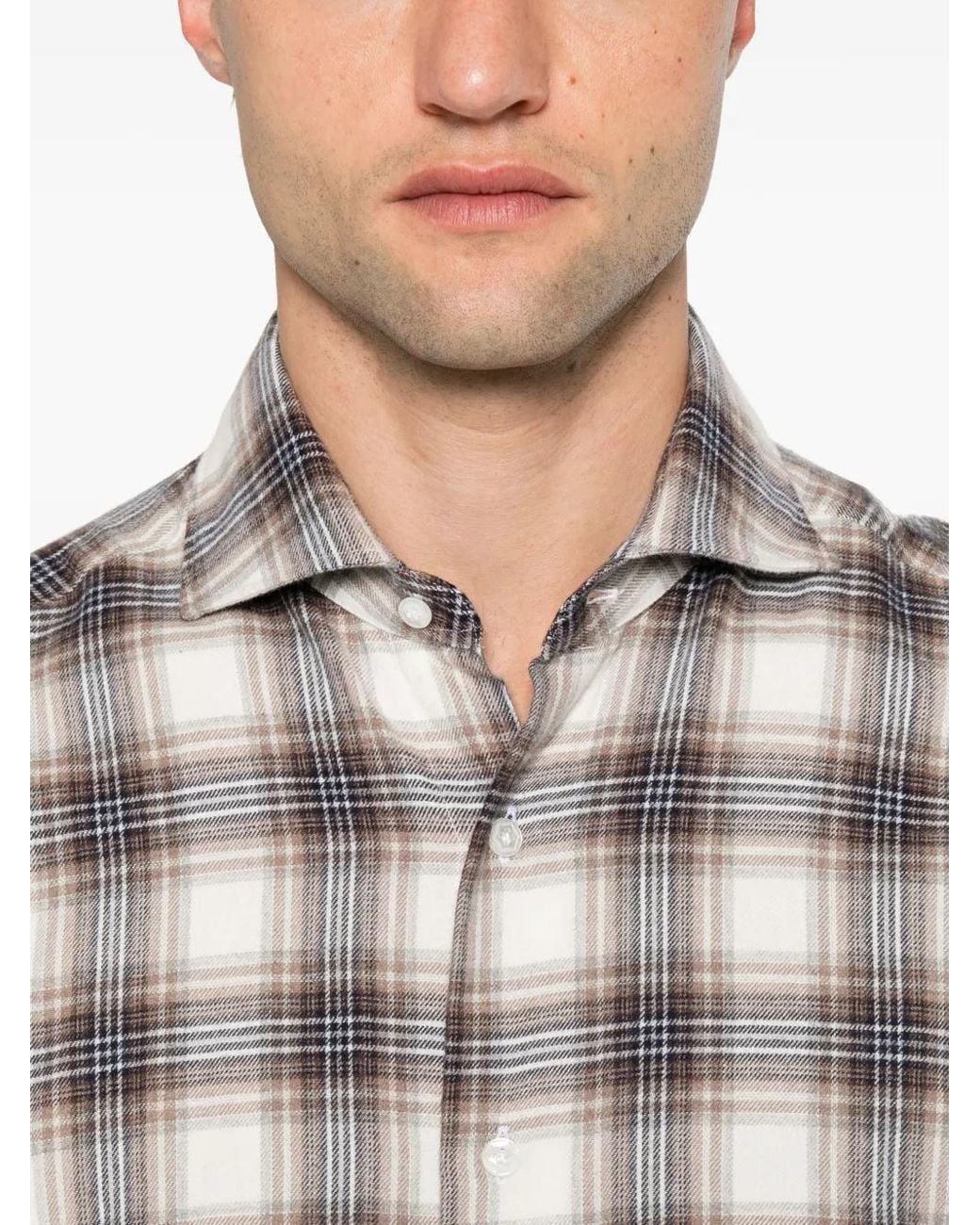 Barba Napoli White Chemise Dandy À Carreaux for men