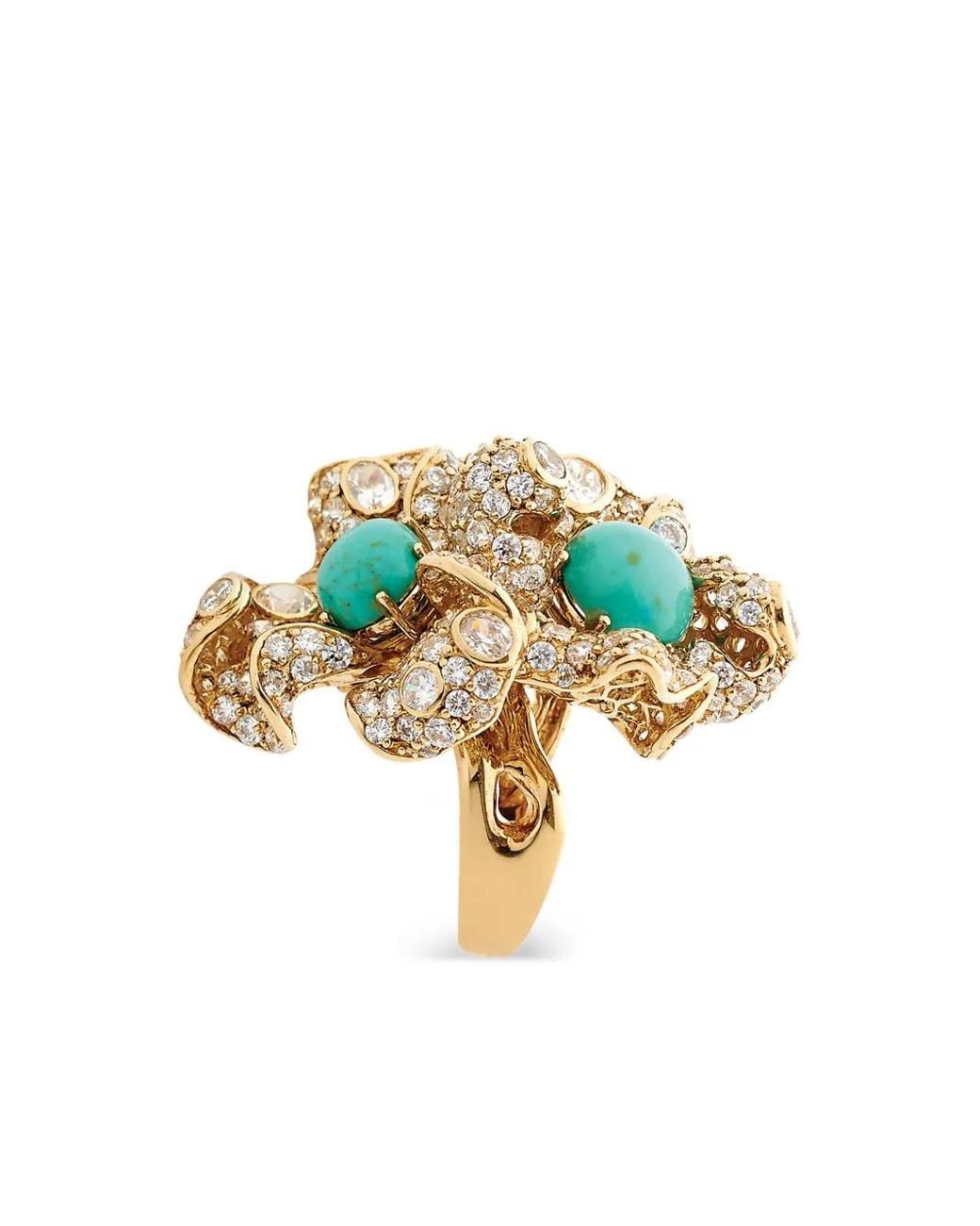 Anabela Chan Metallic 18K Vermeil Blossom And Diamond Ring