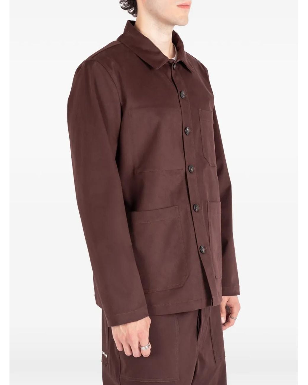 Societe Anonyme Brown Patch-Pocket Cotton Jacket for men