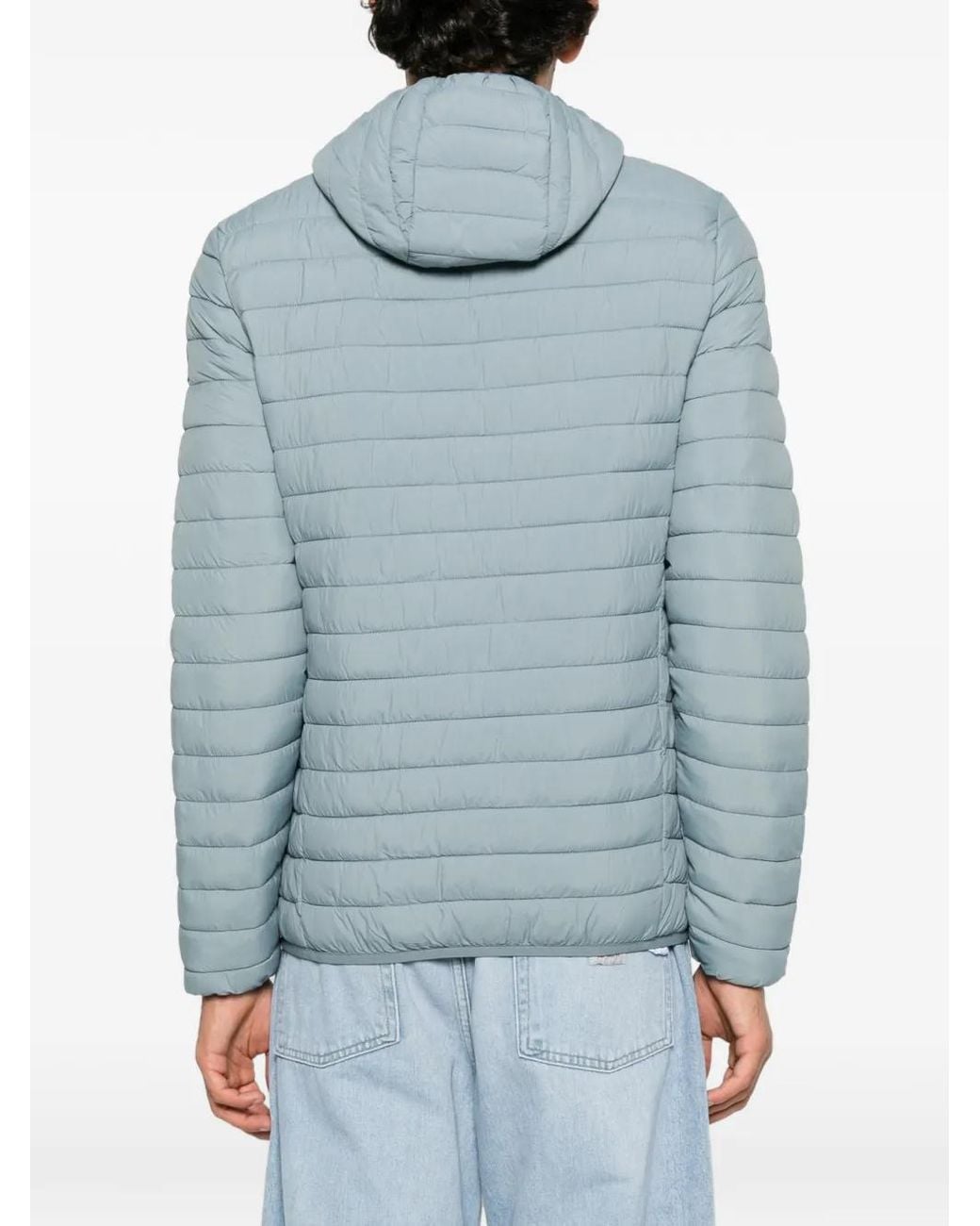 Piquadro Blue Quilted Hooded Jacket for men