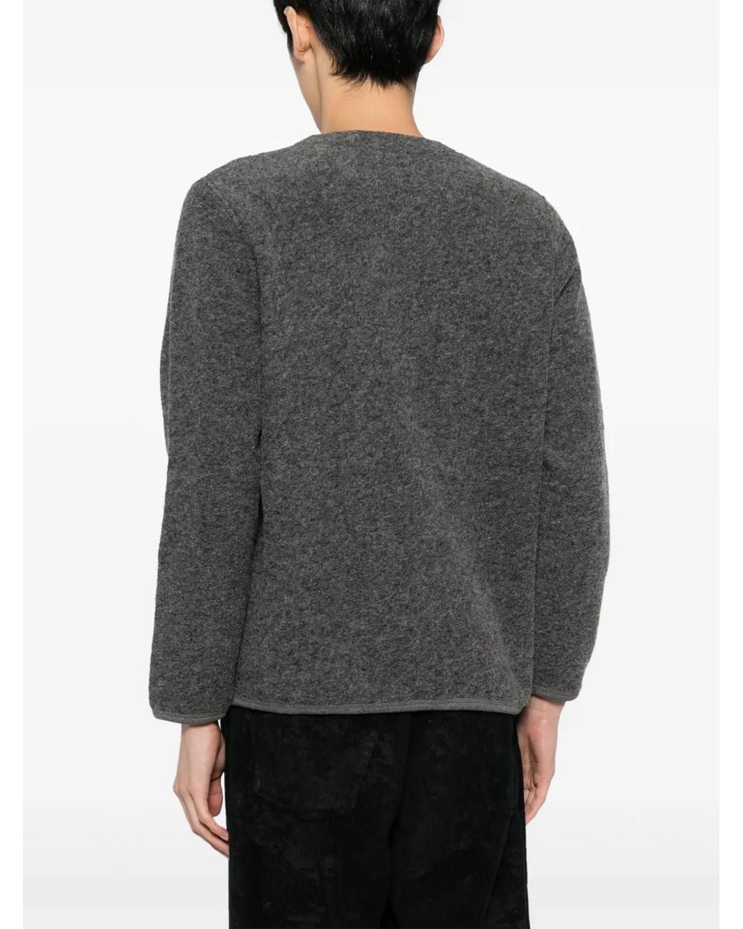 Universal Works Gray Fleece Cardigan for men