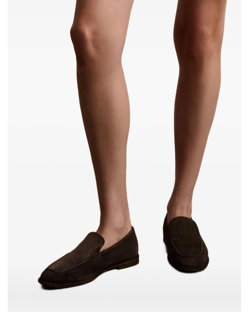 12 STOREEZ Brown Shearling Leather Loafers