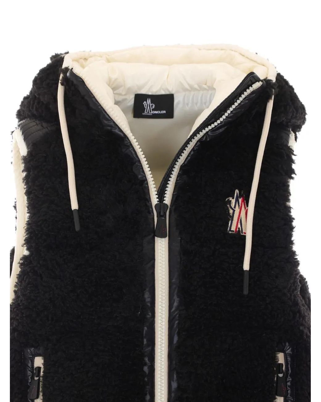 Moncler Black Teddy Hoded Insulated Gilet