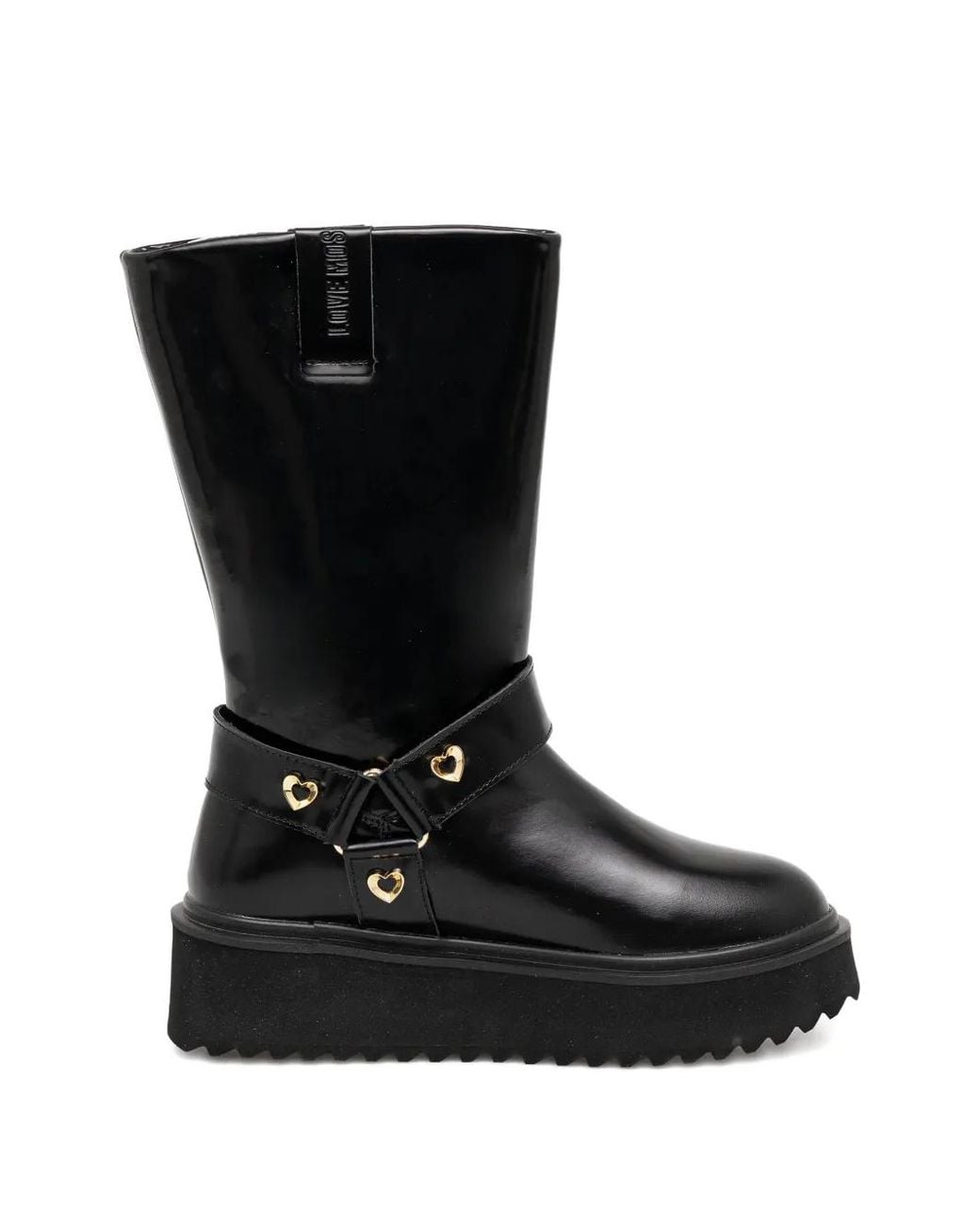 Love Moschino Black Heart-Detail Platform Boots