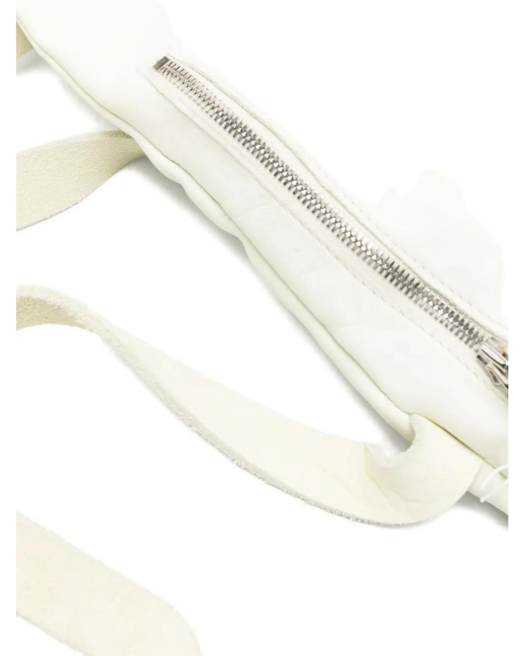 Guidi White Asymmetric Leather Backpack for men