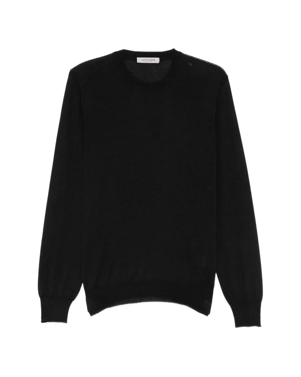Fileria Black Crew-Neck Long-Sleeve Sweater for men