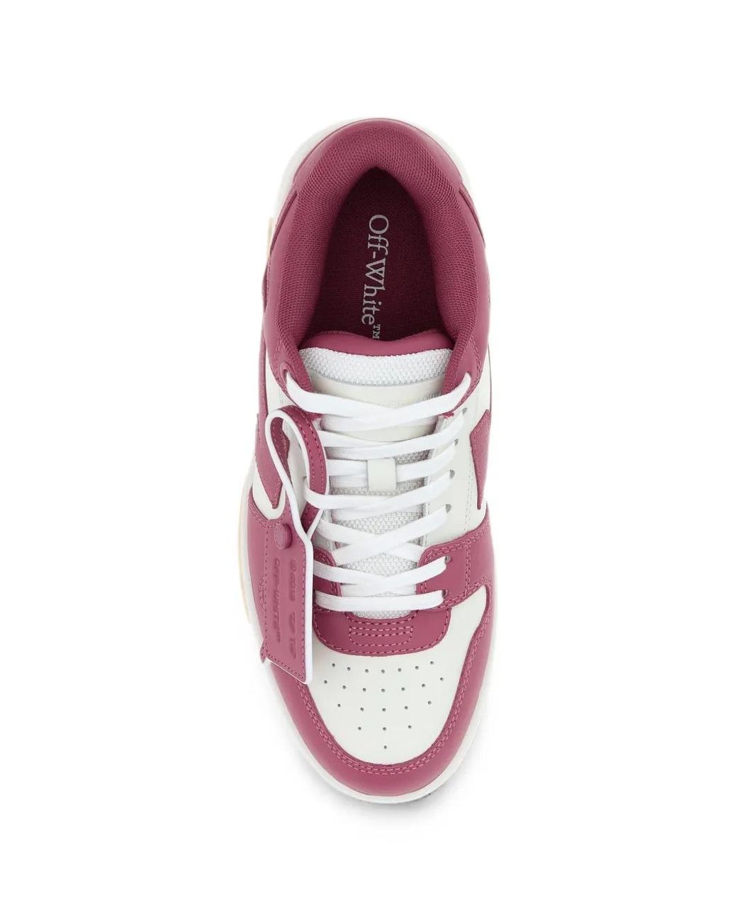 Off-White c/o Virgil Abloh Pink Out Of Office Low-Top Arrow Leather Sneakers