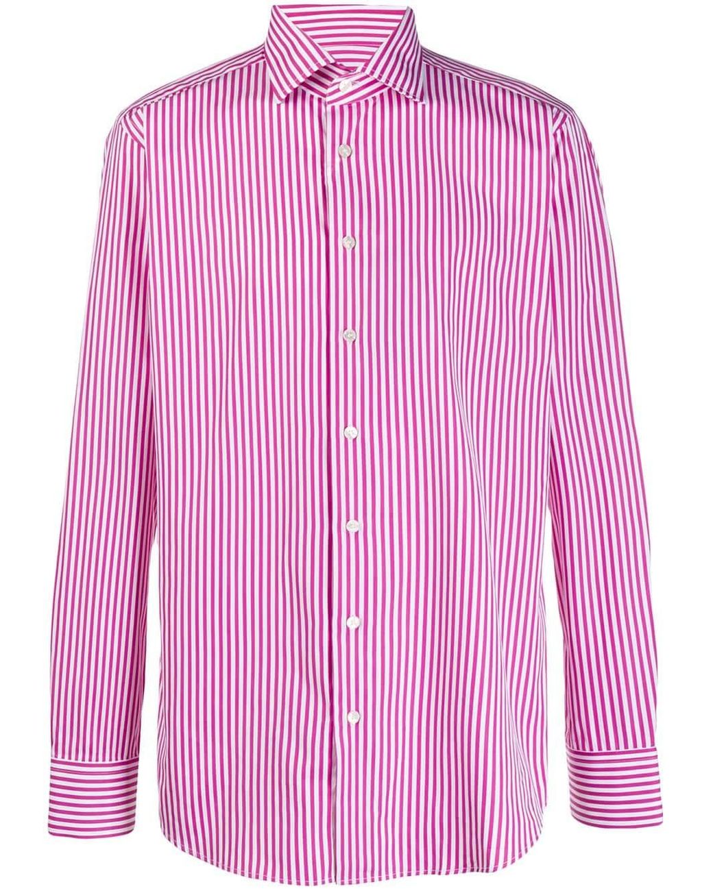Etro Cotton Striped Shirt in Red for Men - Lyst