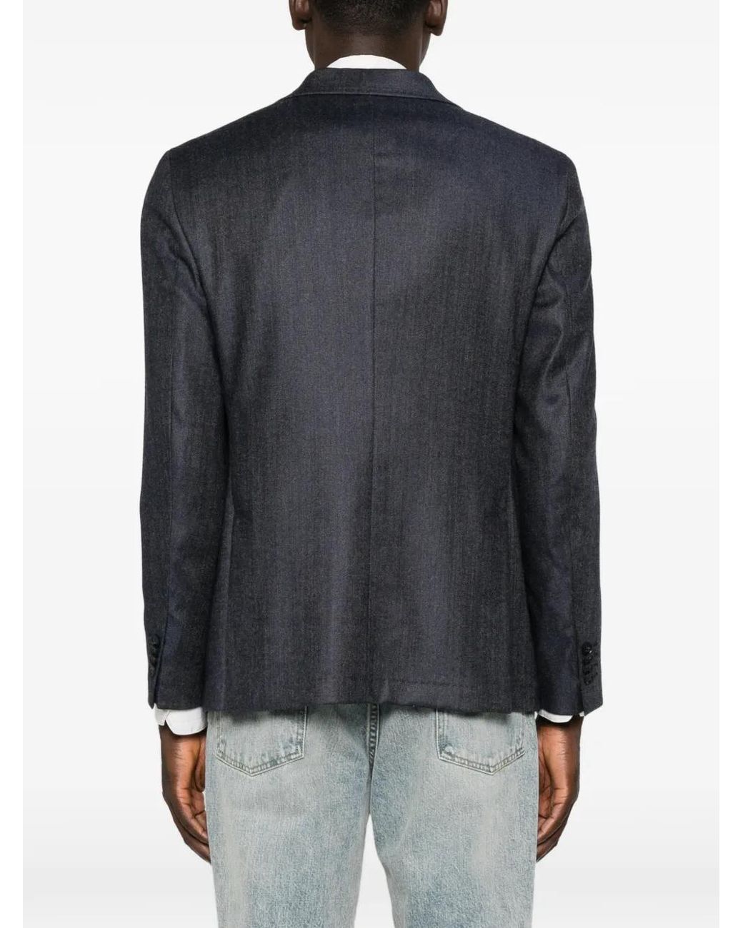 Manuel Ritz Blue Single-Breasted Notch-Lapel Blazer for men