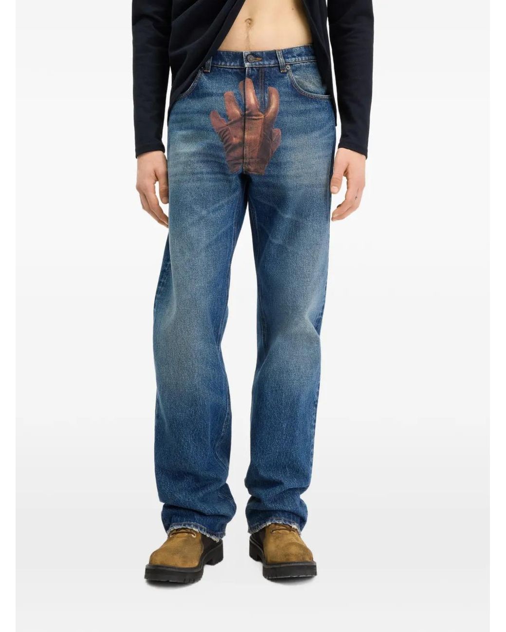 Jean Paul Gaultier Blue The Glove Denim Jeans