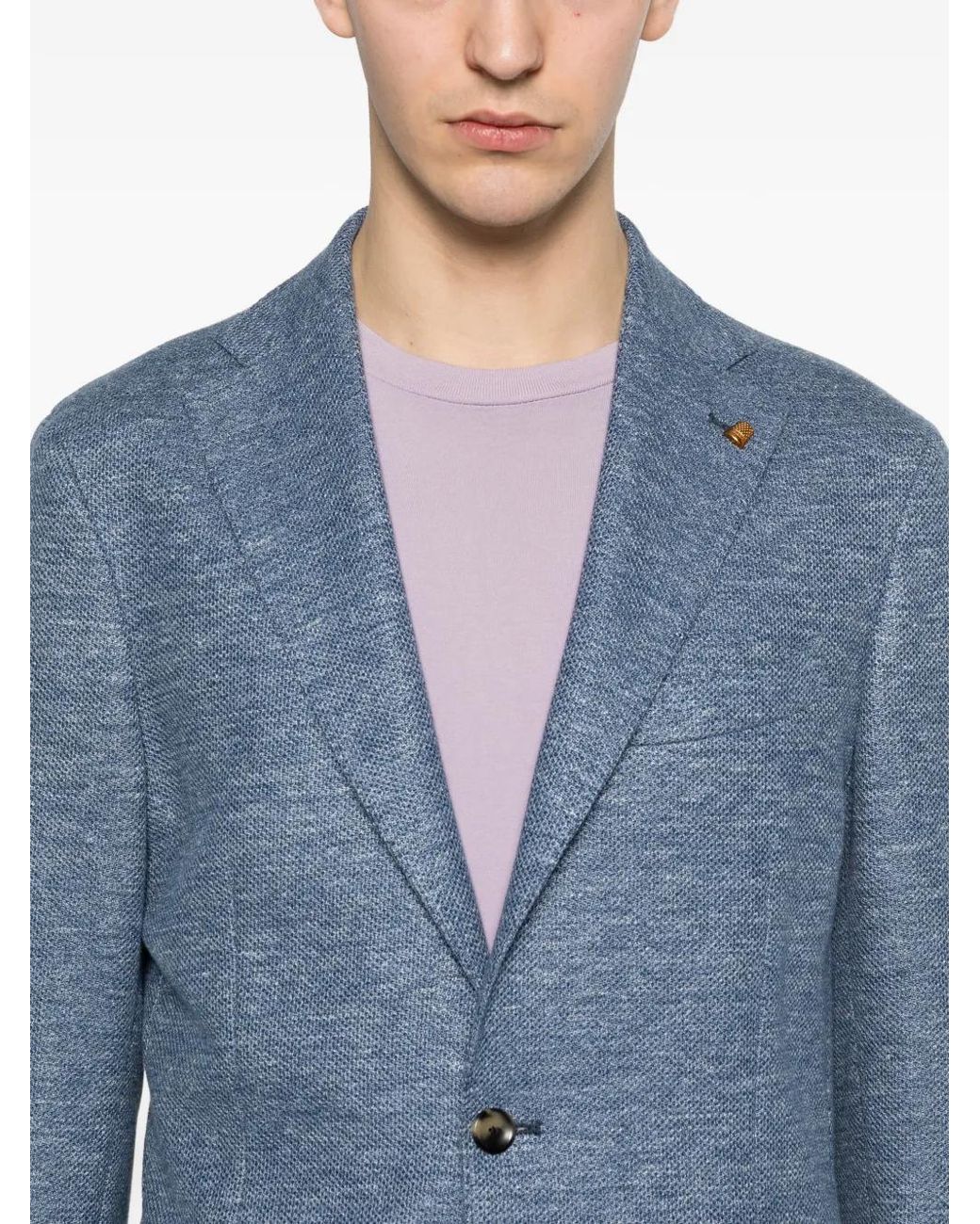 Latorre Blue Button-Fastening Blazer for men