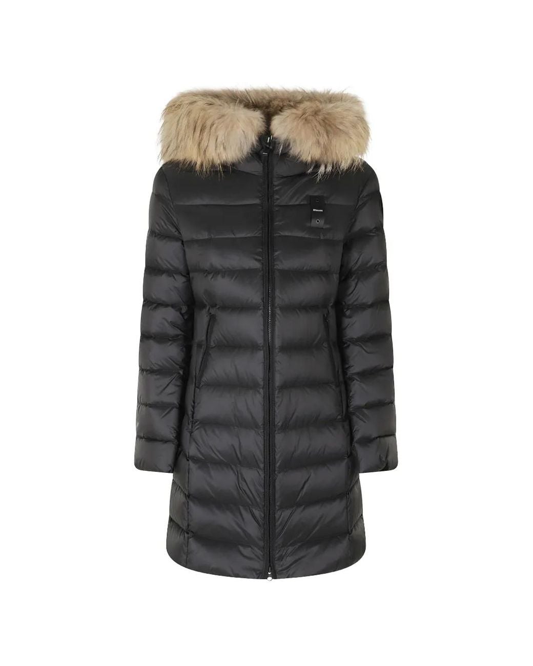 Blauer Gray Faux-Fur Trim Padded Coat