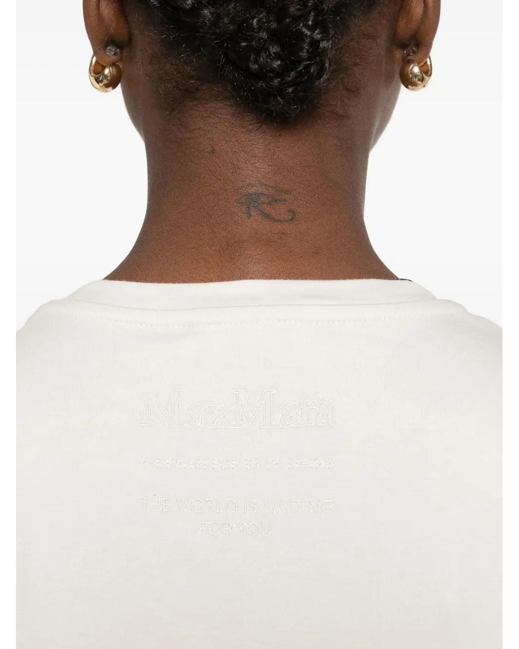 Max Mara White Crew-Neck T-Shirt