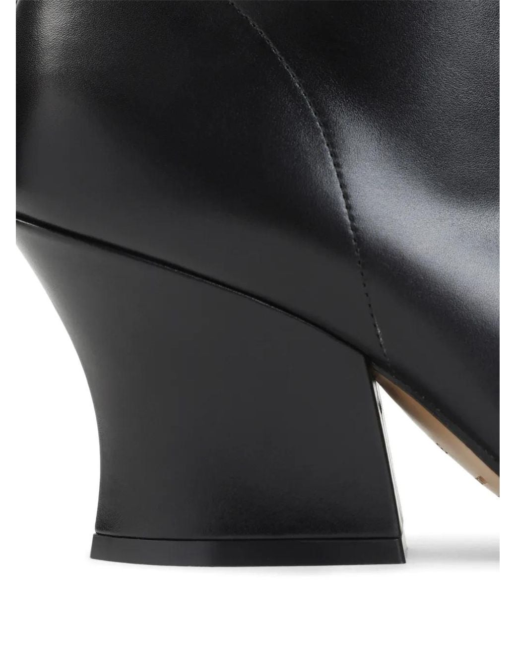 Jil Sander Black Block-Heel Leather Ankle Boots