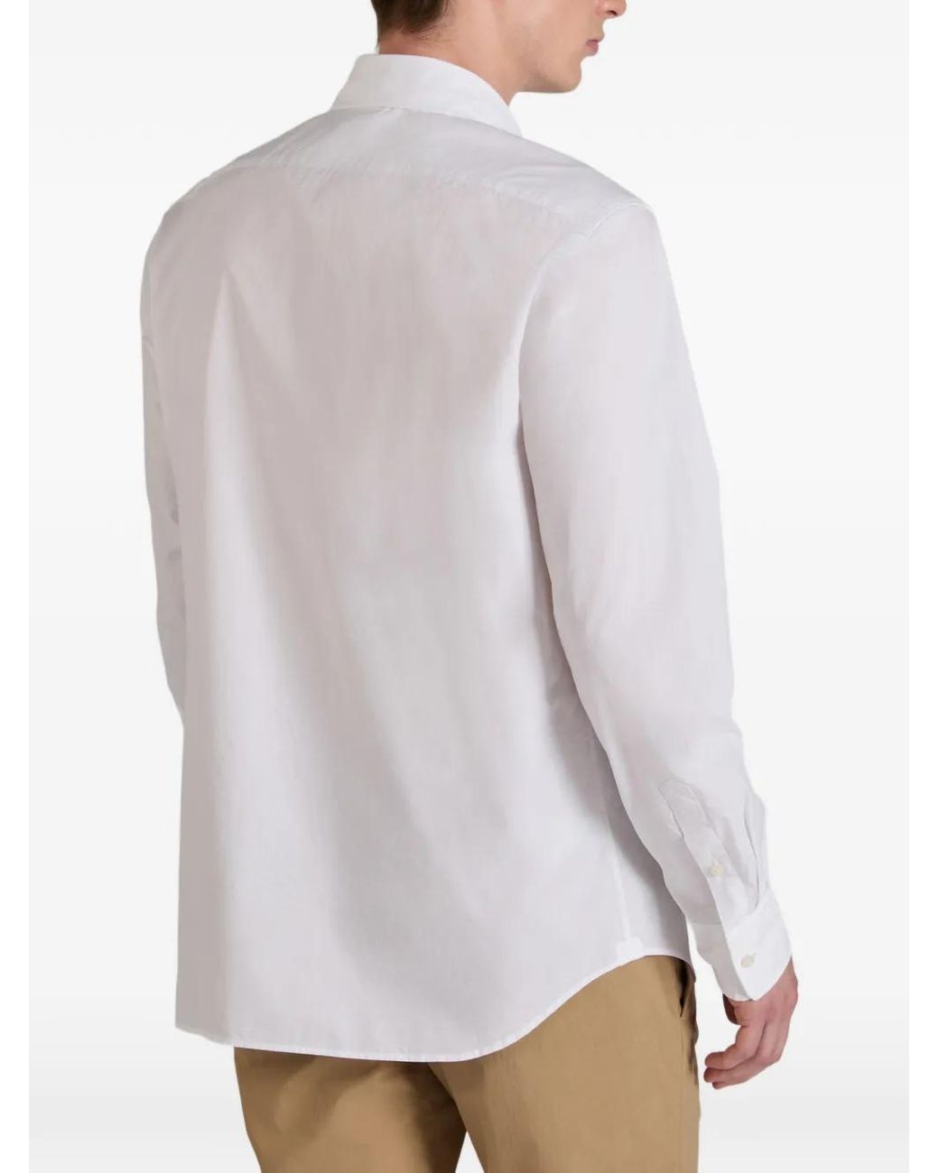 Glanshirt White Buttoned Poplin Shirt for men