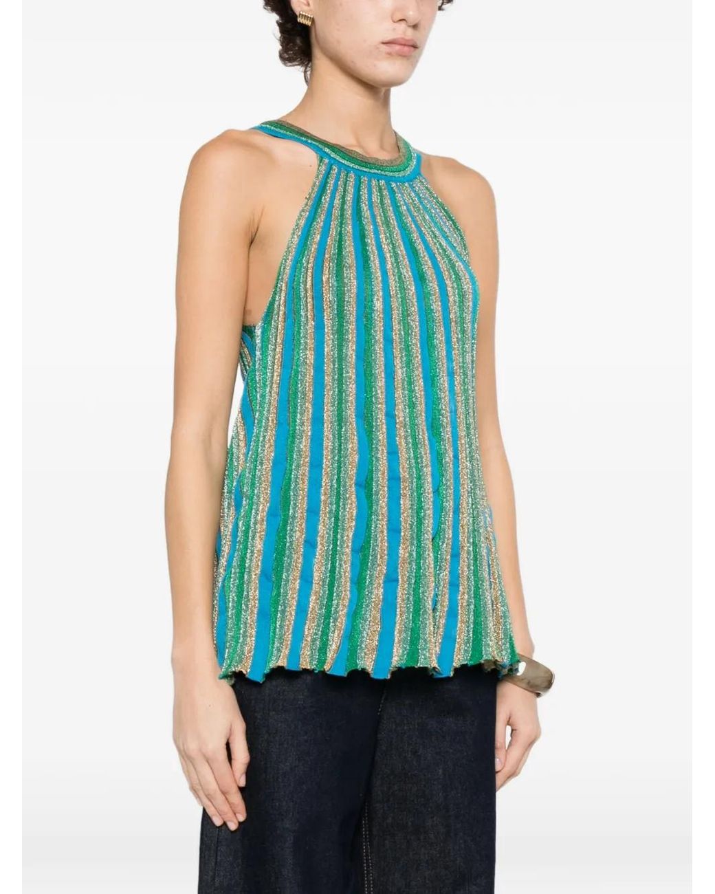 Circus Hotel Blue Striped Top