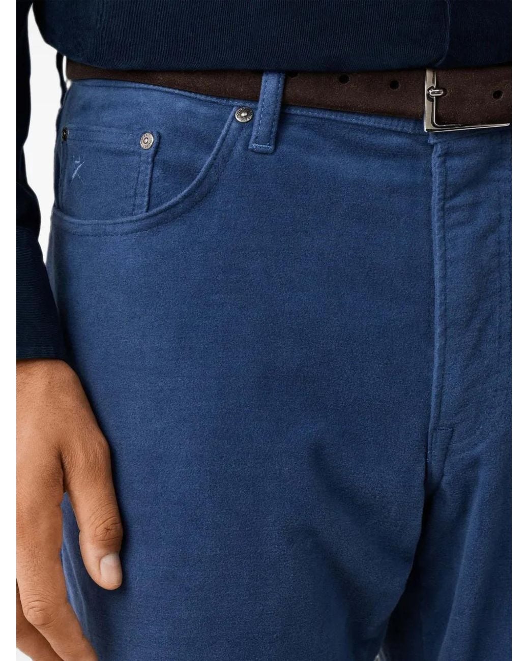 Hackett Blue Trinity Stretch-Cotton Trousers for men