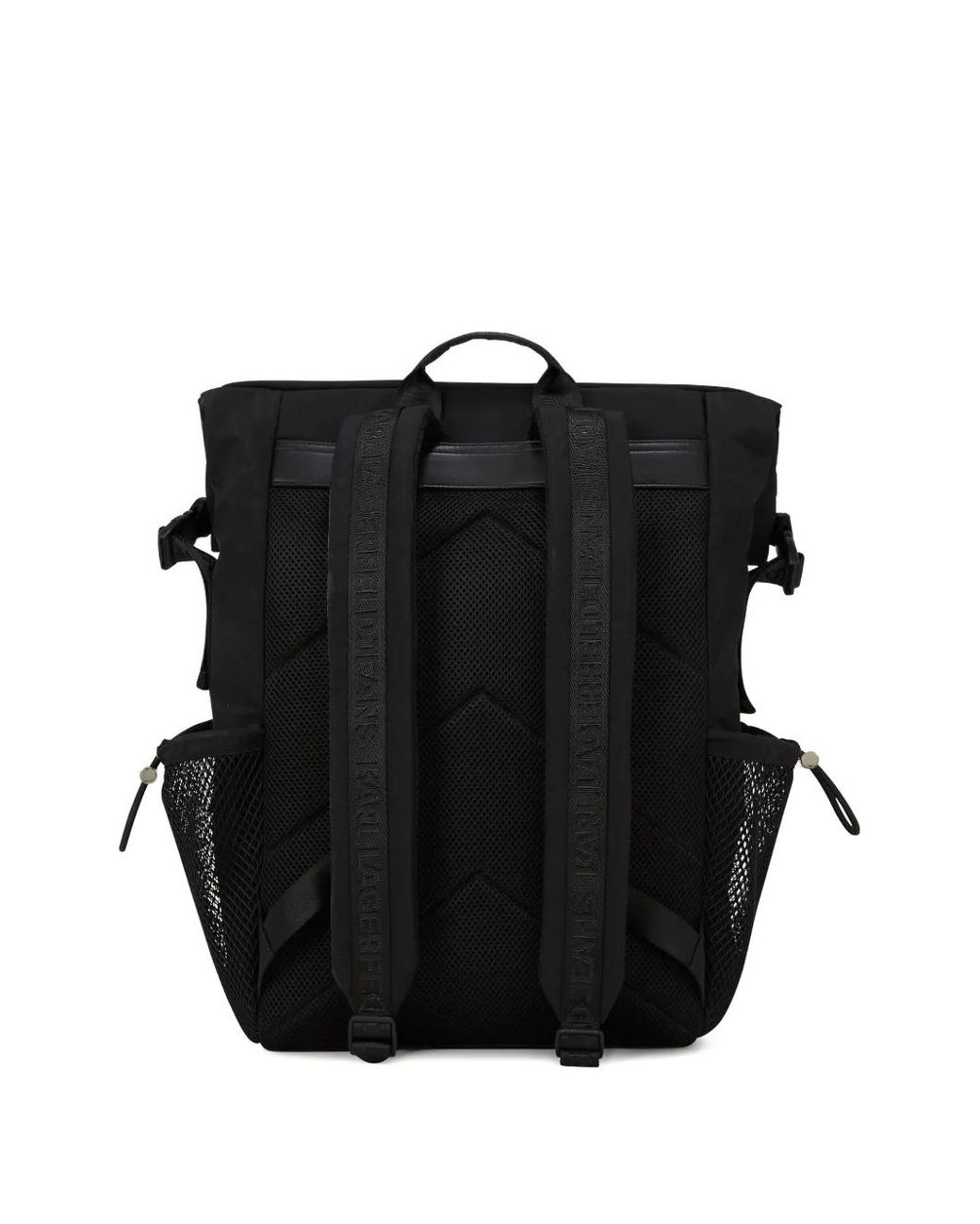 Karl Lagerfeld Black Utility Roll-Top Drawstring Backpack for men