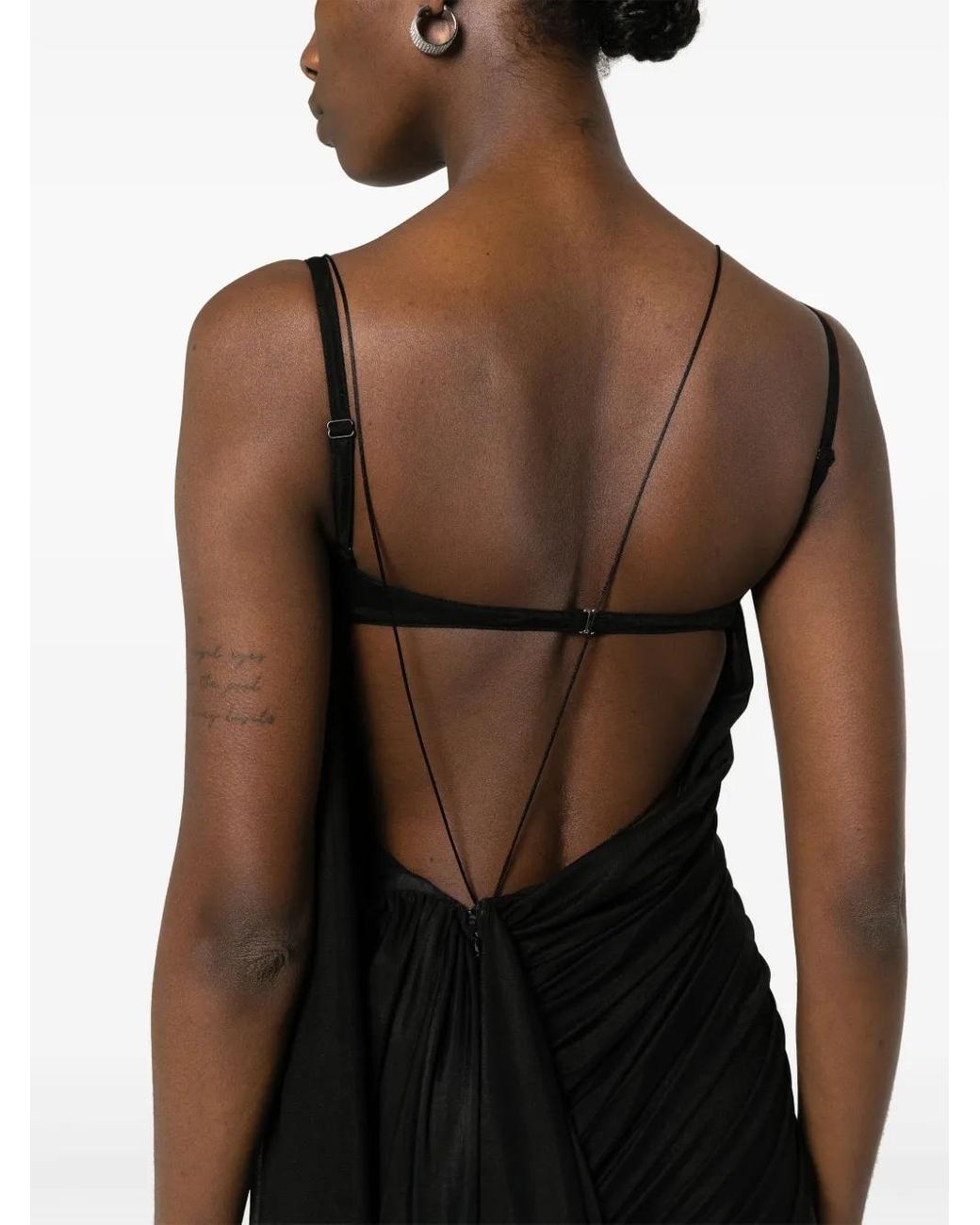 Mugler Black Open-back Draped Minidress
