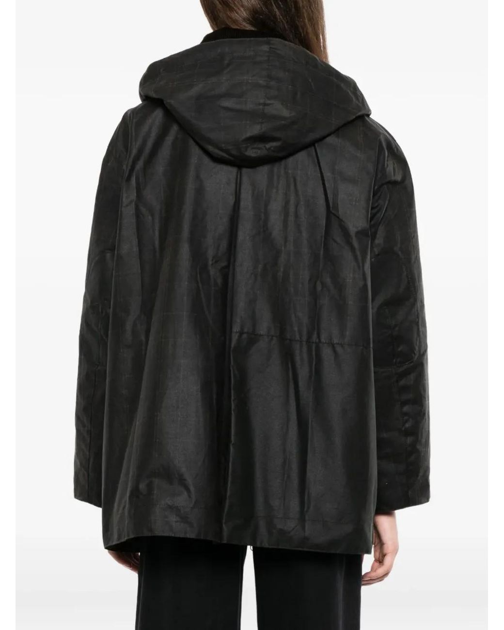 Barbour Black X Ganni Hooded Coat