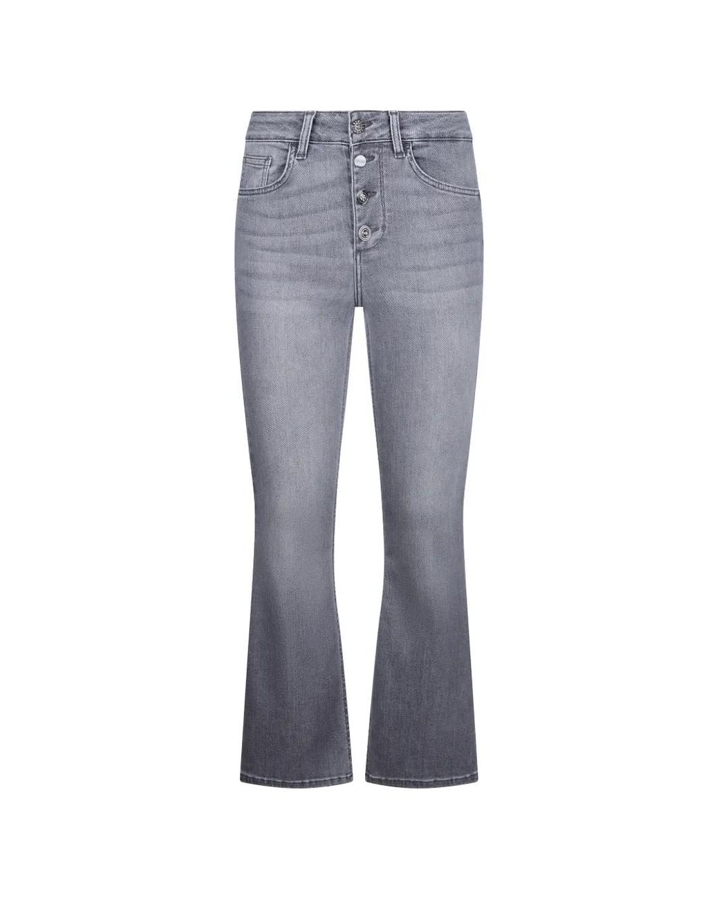 Liu Jo Gray High-Rise Bootcut Jeans