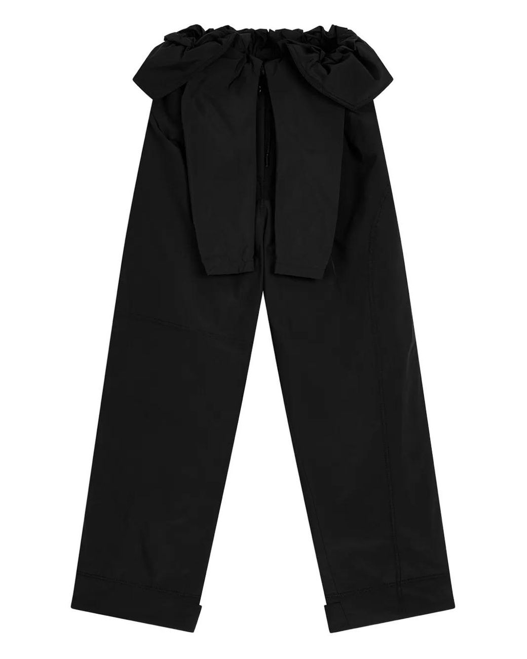 OPEN YY Black Ruffle-Detail Trousers