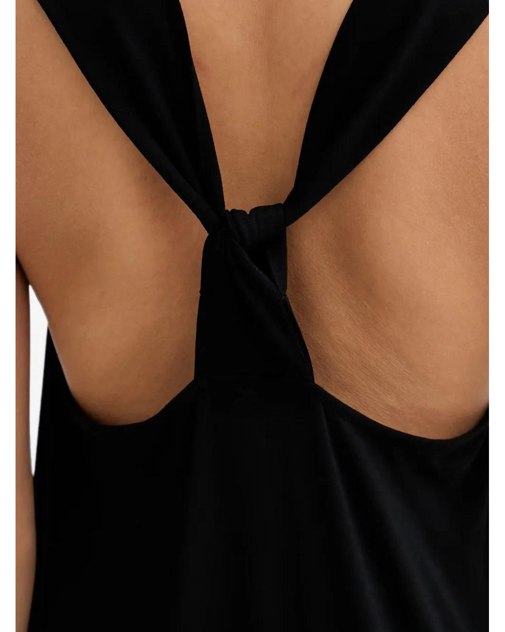 Marc O' Polo Black Twist-Detail Scoop-Neck Maxi Dress