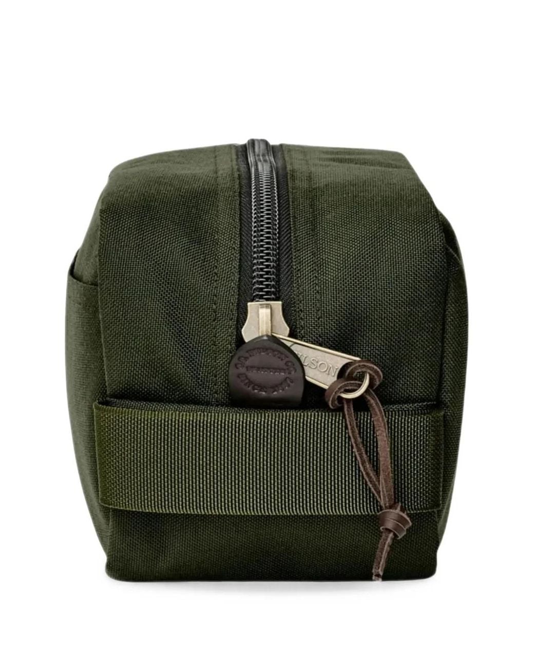 Filson Green Logo-Patch Zip-Around Clutch Bag for men