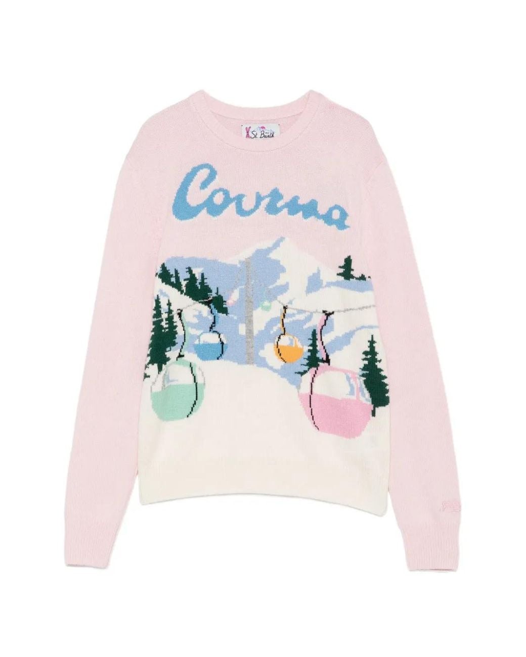 Mc2 Saint Barth Pink Courmayeur Intarsia-Knit Sweater