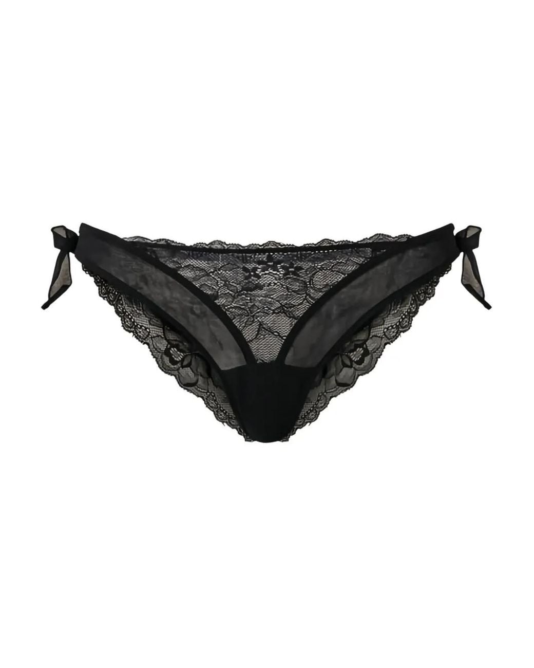 Twinset Black Lace Bow-Detail Briefs