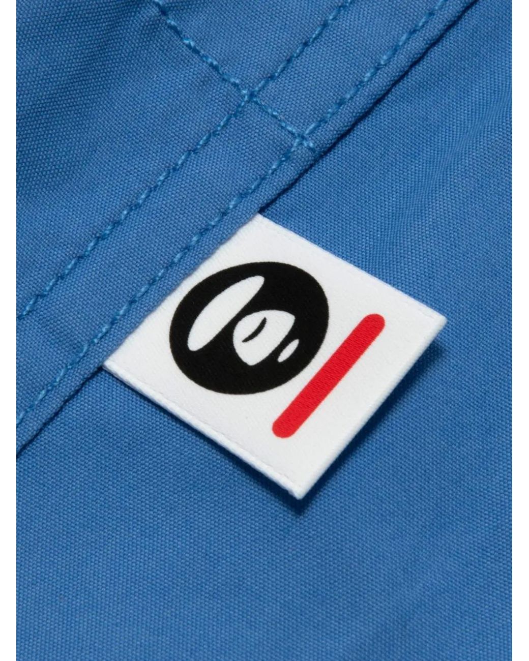 Aape By A Bathing Ape Blue Logo-Print Drawstring Shorts for men