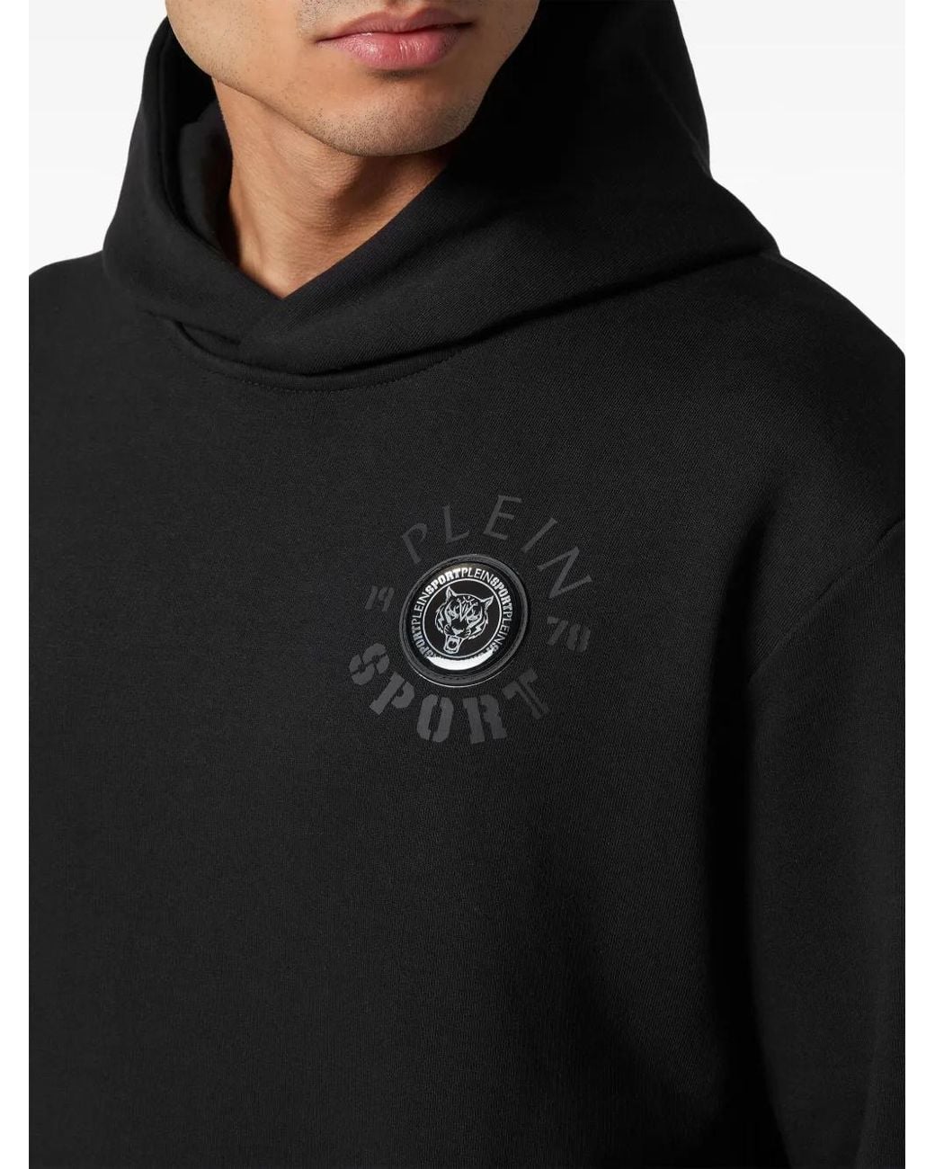 Philipp Plein Black Logo-Print Hoodie for men