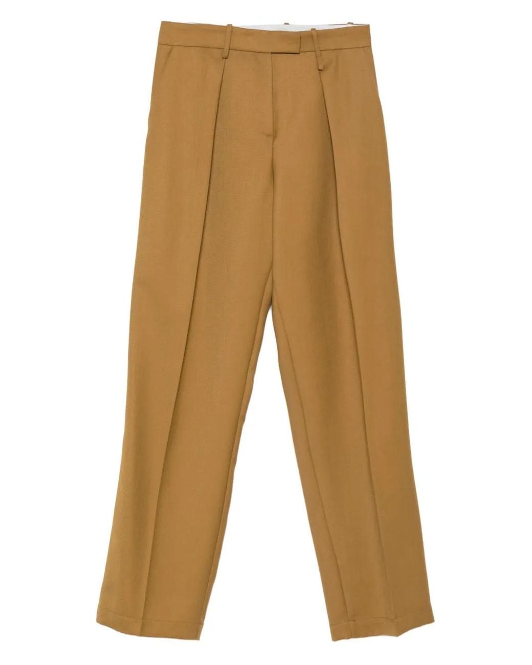 Alysi Natural Pleated-Details Trousers