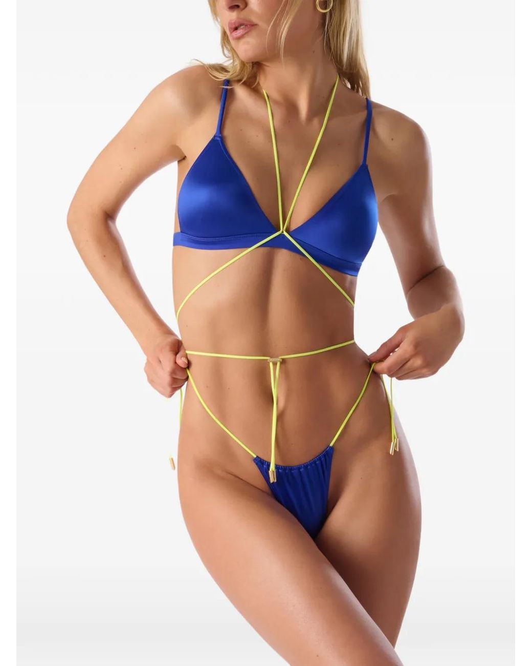 Maison Close Blue Glow Triangle Bikini Top