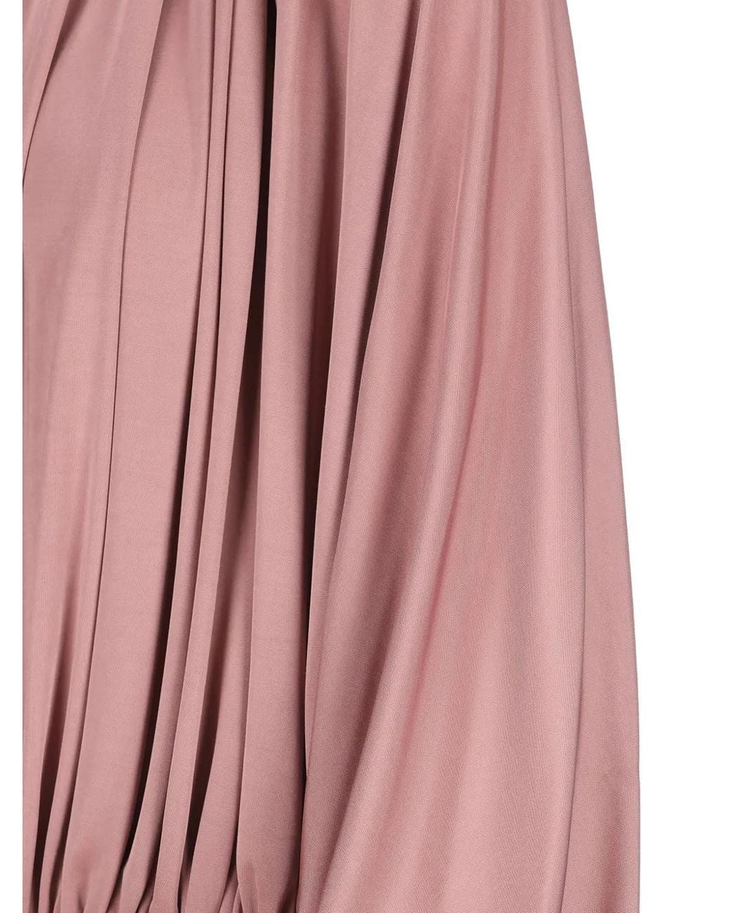 Saint Laurent Pink Drawstring Gathered-Shoulder Blouse