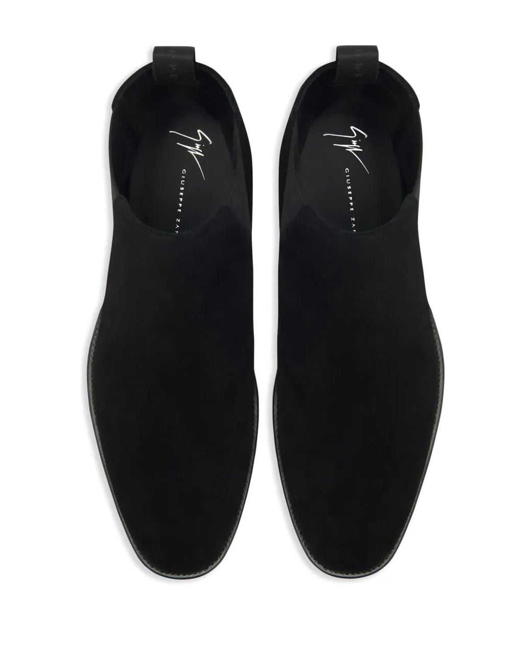 Giuseppe Zanotti Black Ryim Velour Chelsea Boots for men