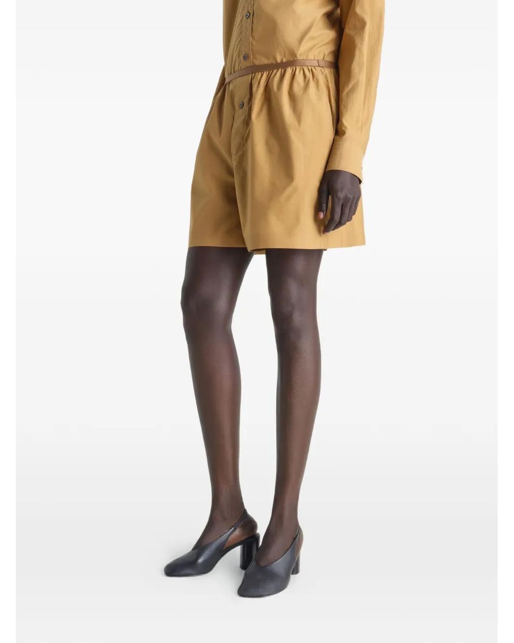 Lemaire Black Square-Toe Slingback Pumps