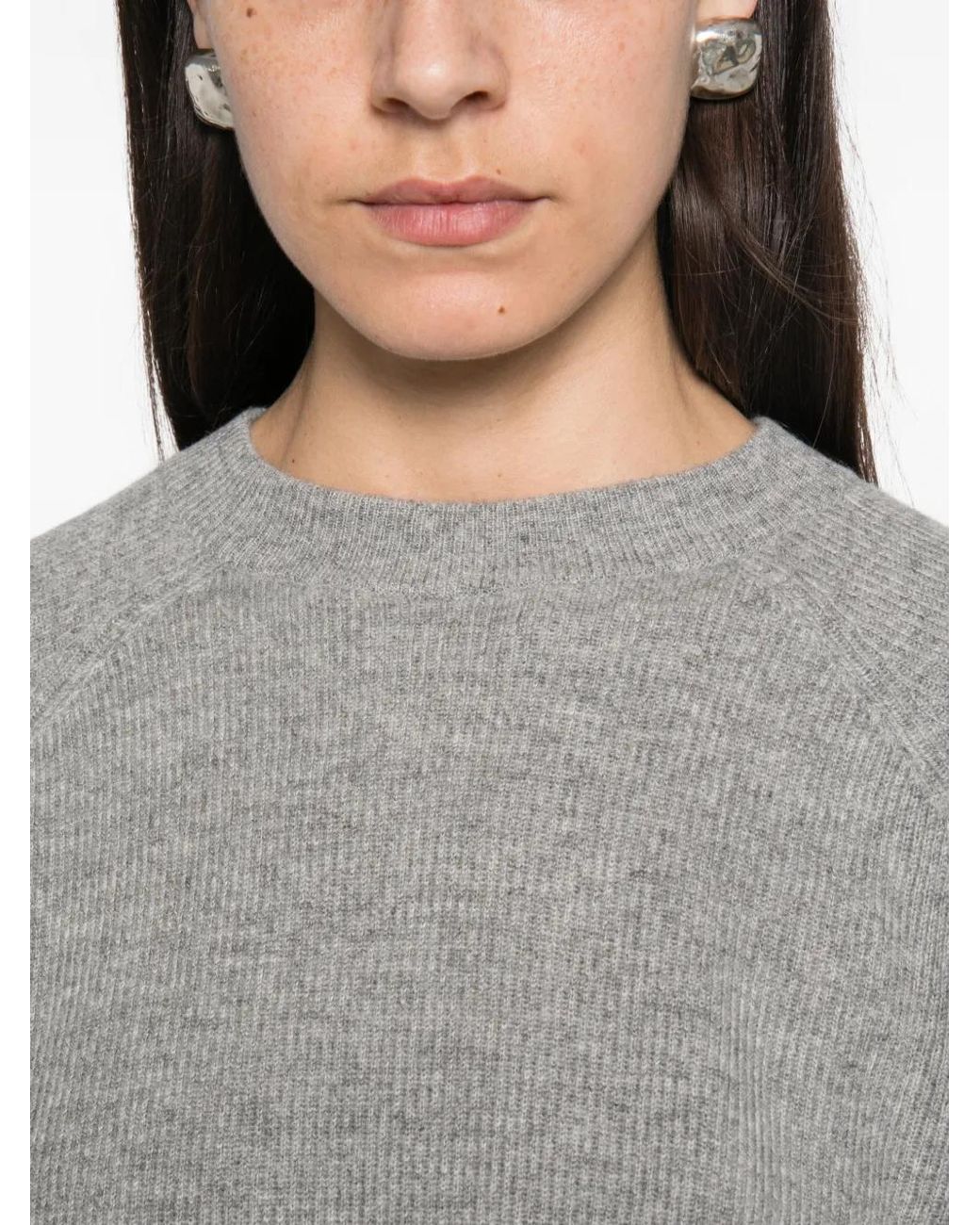 Brunello Cucinelli Gray Raglan-Sleeve Sweater