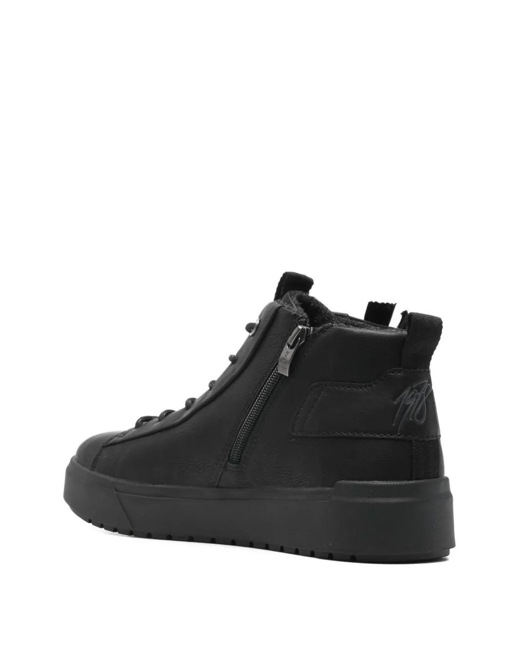 Bugatti Black Lace-Up Zip Booties for men