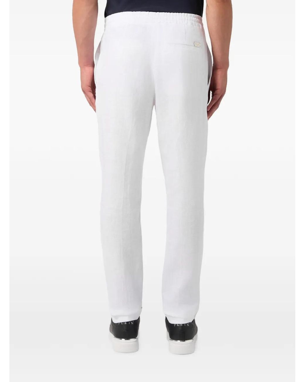 Philipp Plein White Pantalon En Lin À Lien De Resserrage for men