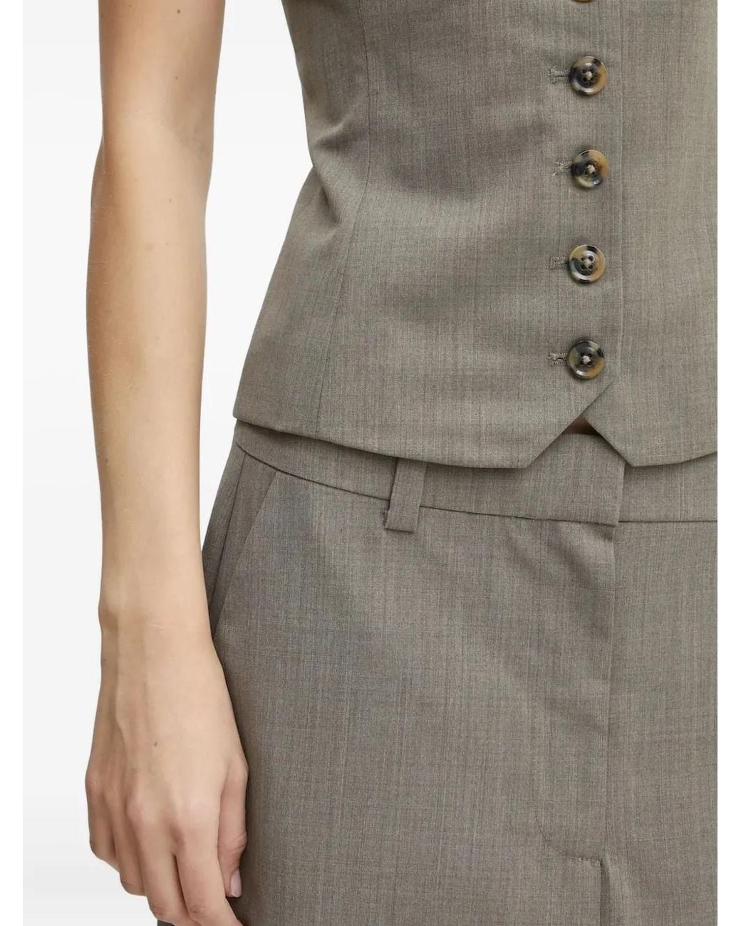 Samsøe & Samsøe Strapless Top Met Knopen in het Gray