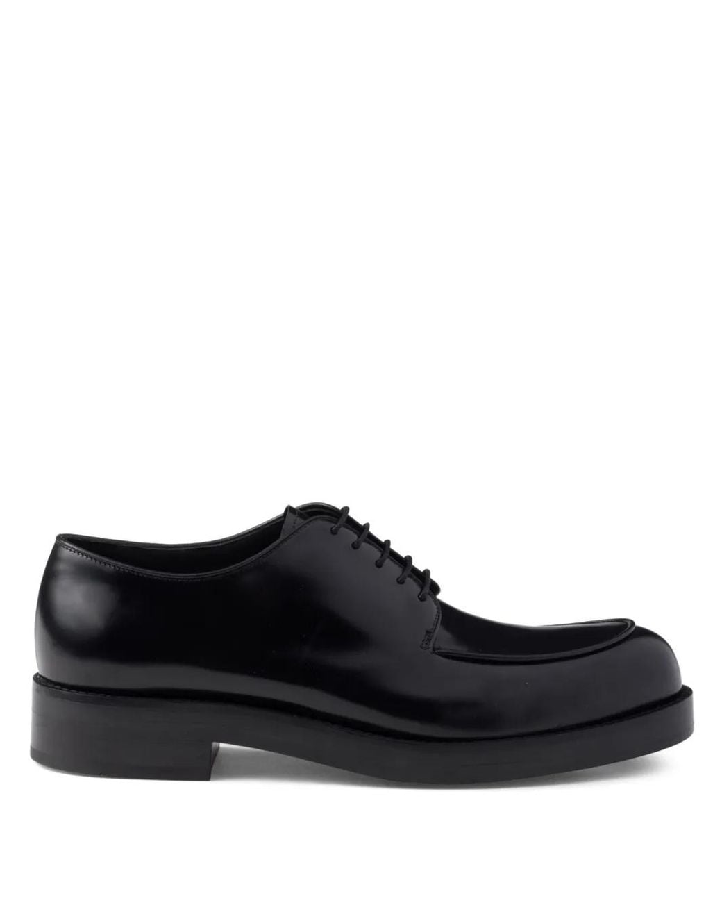 Derby Spazzolato di Prada in Black da Uomo