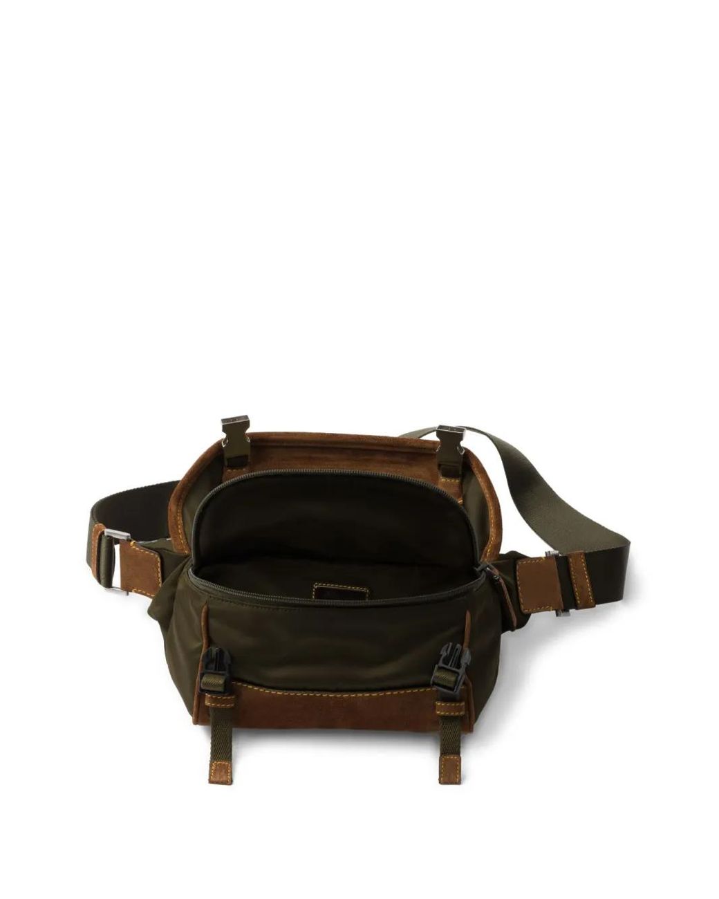 Prada Brown Small Canvas Utility Shoulder Bag for men