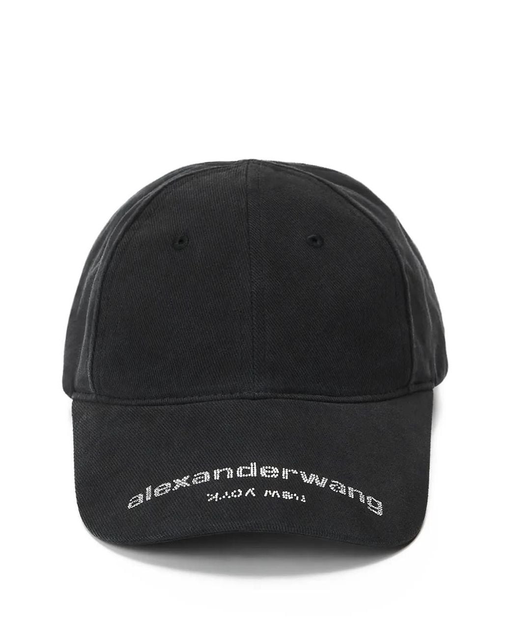 Alexander Wang Black Crystal Hotfix Logo Twill Baseball Cap