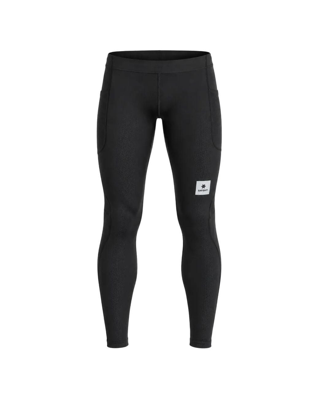 Saysky Black Combat+ Honeycomb-Texture Leggings for men