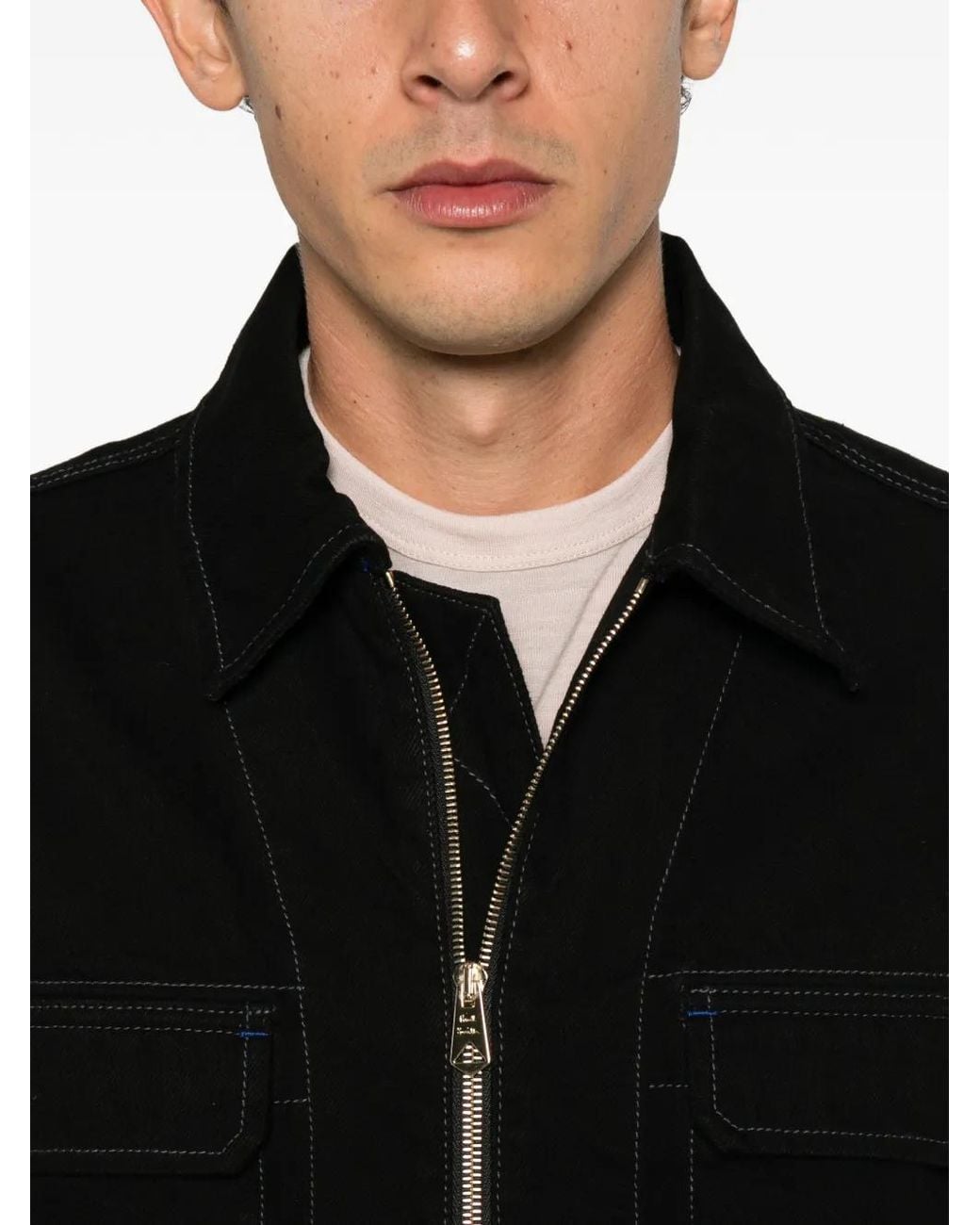 Paul Smith Black Four-Pocket Denim Jacket for men