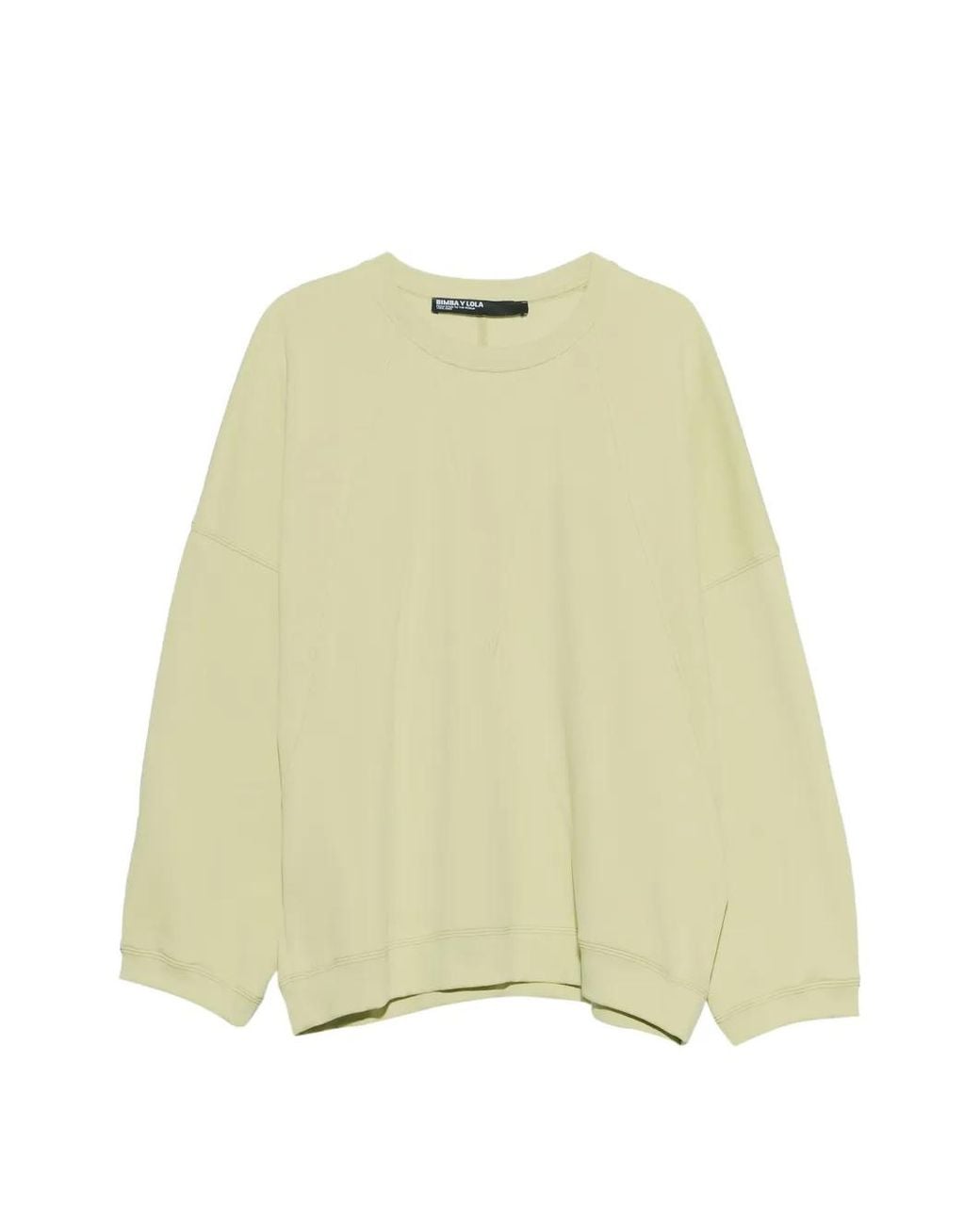 Bimba Y Lola Natural Lime Straight Sweatshirt With Topstitching