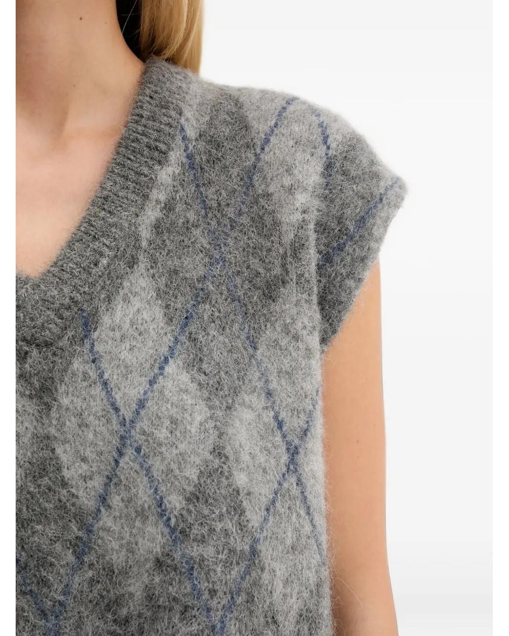 Gestuz Gray Pullunder Mit Argyle-Muster