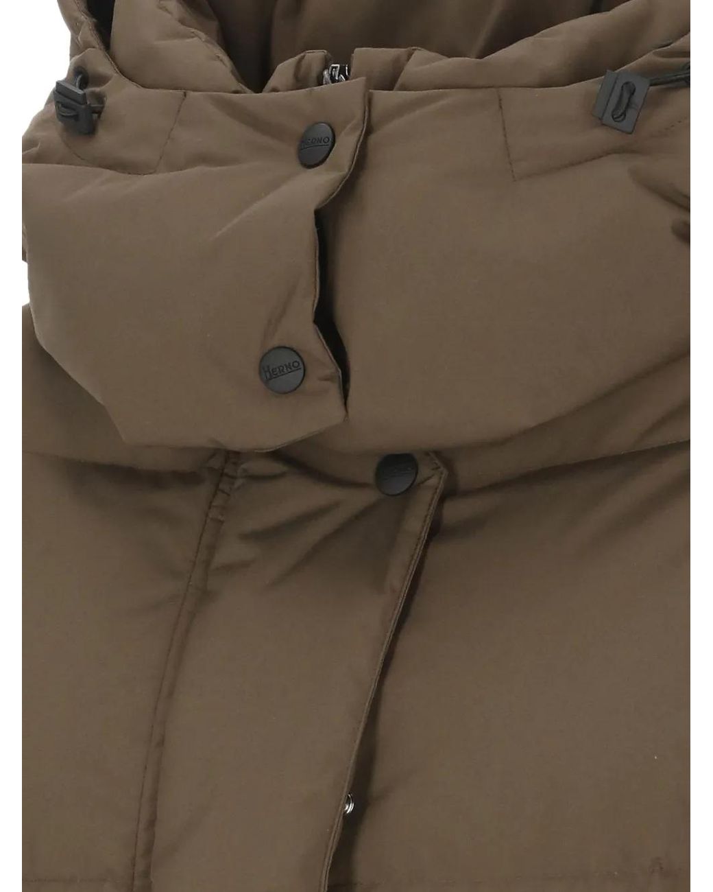 Herno Brown Quilted Hooded Puffer Jacket